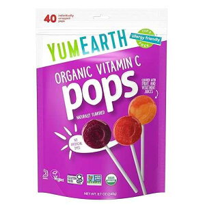 ??? ??? ?? ? ??? C ?? ????? ?, 40? ???, ???? ???, ??? ??, ?GMO, ??, ?? ?? ?? ?? ??? YumEarth Organic Vitamin C Pops Variety Pack, 40 Fruit Flavored Favorites Lollipo