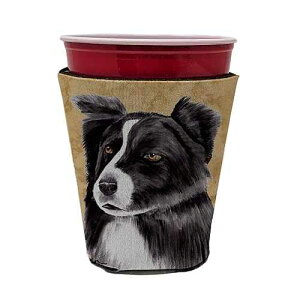 Caroline's Treasures SC9138RSC Border Collie Red Cup Hugger Cup Cooler Sleeve Hugger Machine Washable Drink Sleeve Hugger Collapsible Insulator Beverage Insulated Holder