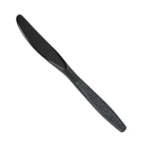 Daxwell Plastic Knives, Heavyweight Polystyrene (PS), Wrapped, Black, A10000986 (Case of 1,000)