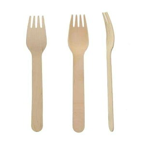 Perfect Stix Green Fork 158- 24ct Birchwood Compostable Cutlery Fork, 6 Length (Pack of 24)