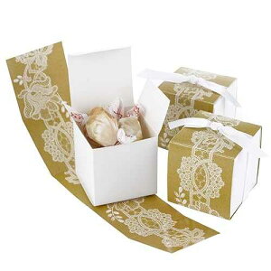 Hortense B. Hewitt One-Piece Favor Boxes with Wrap, 2-Inch, Rustic Kraft