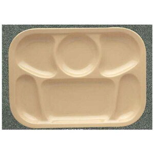 Yanco NS-803T Nessico 6-Compartment Plate, Rectangular, 13 Length, 9.5 Width, Melamine, Tan Color, Pack of 12