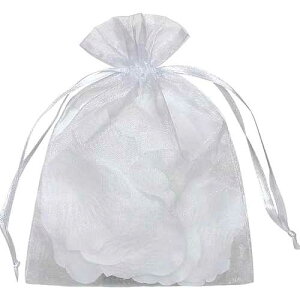 YunKo 50pcs Organza Bags 6x9 Inches Drawstring Gift Jewelry Mesh Bags Fruit Protection Bag White Sheer Organza Wedding Favor Bag