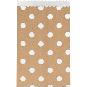 Creative Converting 20 ����������o�b�O�A���ʖ͗l�AS�A�N���t�g�u���E�� Creative Converting 20 Count Paper Treat Bags with Polka Dots, Small, Kraft Brown