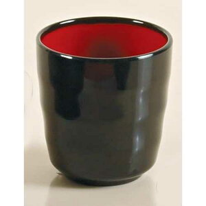Yanco CR-9305 Black and Red Two-Tone Tea Cup, 7 oz Capacity, 3 Diameter, 3.125 Height, Melamine, Black/Red Color, Pack of 48