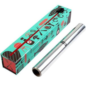 ChicWrap BBQ Tools Refillable Foil Dispenser - One 12x 30' Roll of Professional Grade Aluminum Foil - Reusable Dispenser w/Slide Cutter - Kosher Certified - Reduces Waste & Saves Money