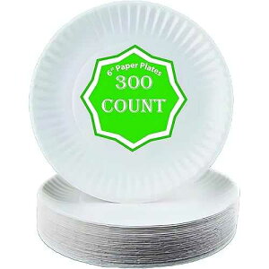 Perfect Stix Paper Plate 6 Paper Plates White, Pack of 300 (Packaging May Vary)