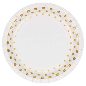 Creative Converting Sparkle and Shine Gold Dessert Plates, 7, White & Gold (317840)