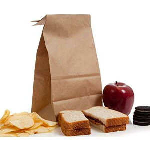 BagDream Brown Paper Lunch Bags 12LB 7x4.5x13.75 Inches 100Pcs Recyclable Kraft Paper Bags Bulk, Disposable, Large for Snack, Lunch, Sandwich, Burger, Baked Food, Craft, Packing