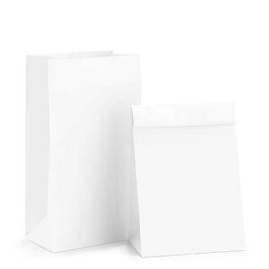 BagDream 4LB Small Paper Lunch Bags 50PCS 5x2.95x9.45 In White Paper Snack Bags Bulk for Craft, Snack, Small Lunch, Cookies, Popcorn