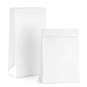 BagDream White Paper Lunch Bags 12LB 7x4.5x13.75 Inches 100Pcs Recycled Kraft Paper Bags Bulk, Disposable, Large for Snack, Lunch, Sandwich, Burger, Baked Food, Craft, Packing