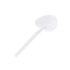 Restaurantware-3.5 Inch x 1.3 Inch Heart Spoons, 100 Disposable Mini Plastic Spoons - Heart-Shaped, For Desserts, Pearl White Plastic Tasting Spoon, For Parties Or Events,