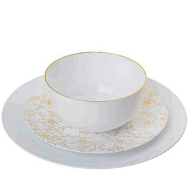 Trendables 40-Pack Combo Premium Disposable Plastic Plates, Food Grade Hard Plastic Dinner & Salad/Dessert Plates - Versa Design, Modern Style, Injection Molded, Perfect for Meals, Salad, Desserts