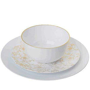 Trendables 40-Pack Combo Premium Disposable Plastic Plates, Food Grade Hard Plastic Dinner & Salad/Dessert Plates - Versa Design, Modern Style, Injection Molded, Perfect for Meals, Salad, Desserts