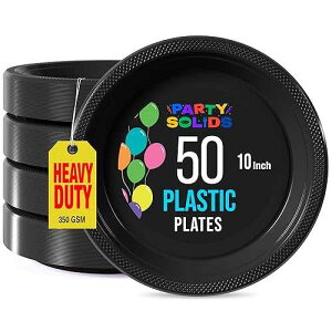 Exquisite Party Solids Gold Plastic Plates For Party Supplies 10 Gold Disposable Plates Heavy Duty 50 Pcs Plastic Dinnerware Sets Heavy Duty 350 GSM Disposable Dinnerware Set