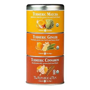 The Republic of Tea�A�I�[�K�j�b�N �^�[�����b�N �X�^�b�J�u�� �e�B�[ �ʁA�e�B�[�o�b�O 36 �� The Republic of Tea, Organic Turmeric Stackable Tea Tin, 36 Tea Bags