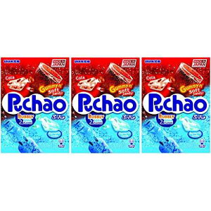 Puchao Gummy n' Soft Candy�A�R�[���ƃ����l�\�[�_���A3.53�I���X�A3�p�b�N Puchao Gummy n' Soft Candy, Cola and Ramune Soda Flavors, 3.53 oz, Pack of 3