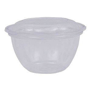 ECO PRODUCTS Compostable Clear PLA Plastic 18oz Salad Bowl With Lid, Case of 150, Grab 'n' Go Round Cold Takeout Food Containers, Renewable Plant-Based, Disposable, ASTM Compliant, BPI-Certified