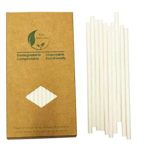 BOFA Eco Tableware Pure White Paper Straws, 7.75, Pack of 100 Disposable Solid White Drinking Straw Perfect for A Dream Wedding Party Cocktail Suppliers