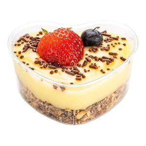 Restaurantware 4.7 Ounce Mini Containers 100 Disposable Dessert Containers - Durable Heart-Shaped Design Clear Plastic Heart Cups For Appetizers Snacks Or Desserts