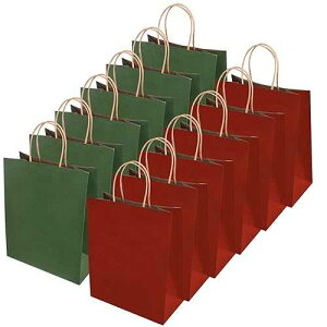 Livder �N���X�}�X���b�h�O���[������ 24 �� (10.6 x 8.66 x 4.3 �C���`) Livder 24 Pieces Christmas Red Green Paper Bags (10.6 x 8.66 x 4.3 Inches)