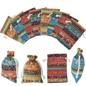 Boao 28 Pack Egyptian Candy Jewelry Coin Pouches Aztec Print Drawstring Gift Bag Potli Bags for Return Gifts Indian Holiday Party Favors, Arts Crafts Projects