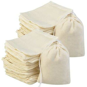 Tayfremn 200Pcs Cotton Drawstring Bags, Reusable Muslin Bag Natural Cotton Bags with Drawstring Produce Bag Bulk Gift Jewelry Pouch for Party Wedding Home Storage, Natural Color (4 x 3 Inches)