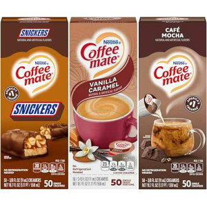 ??? ?? ??? ?? ?? ??? ?? ????? ?, ????, ??? ???, ?? ??, 50?? ?? (3?) By The Cup ?? ?? ?? Nestle Coffee mate Liquid Coffee Creamer Singles Variety Pack, Snickers, Vanil