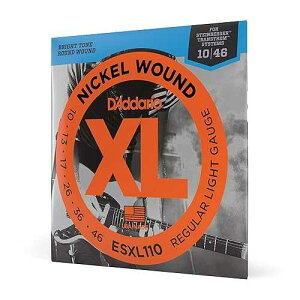 D'Addario Guitar Strings - XL Nickel Electric Guitar Strings - ESXL110 - Perfect Intonation, Consistent Feel, Reliable Durability - For 6 String Guitars - 10-46 Regular Light Double Ball End