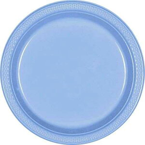Amscan Vibrant Round Pastel Blue Plastic Plates - 7 (Pack of 20) - Premium Quality Design, Ideal for Any Event or Party