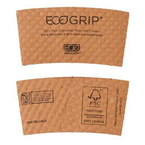 ECO PRODUCTS Recycled Coffee Cup Sleeves, Case Of 1300, Fits 10-20oz Hot Cups, Compostable, 100% Recycled Content With Up To 85% Post-Consumer Waste
