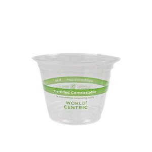 World Centric �� 100% �����𐫁A100% �͔쉻�\�� PLA 9 �I���X �R�[���h �J�b�v (200 �p�b�P�[�W) World Centric's 100% Biodegradable, 100% Compostable PLA 9 Oz Cold Cup (Package of 200)