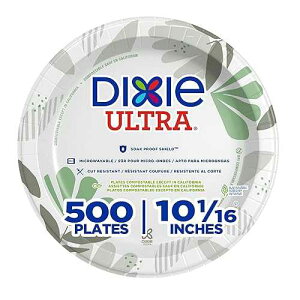 Dixie Ultra 10 Inch Heavy-Weight Paper Plates By GP PRO, Pathways Botanical Design, 500 Count (125 Disposable Plates Per Pack, 4 Packs Per Case), SXP10PATH Georgia-Pacific Dixie Ultra 10 Inch Heavy-Weight Paper Plates