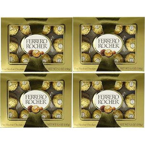 Ferrero Rocher Fine Hazelnut Chocolate 5.3oz (Pack of 4) - 12 pieces each pack