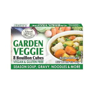 Edward & Sons Garden Veggie Bouillon Cubes - Organic Vegetable Stock, Vegan Broth Cubes, Gluten Free, No Trans Fat, Use in Soups, Stews and Pilafs - 8 Count (Pack of 1)