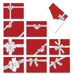 The Best Card Company ? �����[�N���X�}�X�J�[�h 10 ���o���N ? ���j���z���f�[�p�^�[���A�{�b�N�X�J�[�h�l�ߍ��킹 (4 x 5.12 �C���`) ? �^�C�����I�� M2262 The Best Card Company - 10 Merry Christmas Cards Bulk - Fes