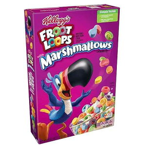 Kellogg s Froot Loops Breakfast Cereal with Fruity Shaped Marshmallows, Low Fat, 12.6 oz Box