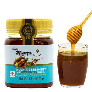 Mujeza Al Shifa Authentic Mountain Sidr Honey (Jujube) with Propolis - Equal to Manuka Effectiveness, Unheated Unfiltered Unprocessed 100% Natural Gluten Free Raw Liquid Honey (250g / 8.8oz)