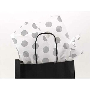 "CleverDelights Metallic Silver Polka Dot Premium Tissue Paper - 100 Sheets - 20"" x 30"" - Gift Paper"