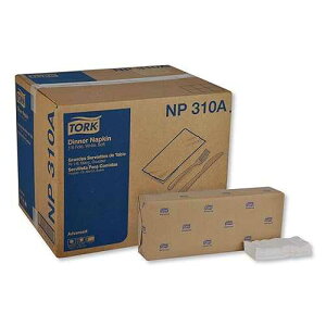 Tork White Dinner Napkin, Advanced, 1/8 Fold 2-ply, 15 x 16.25, 8 x 375 napkins, NP310A