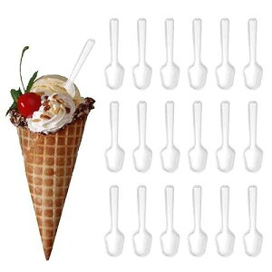 VASANA 500PCS Clear Disposable Tasting Spoons Plastic Sampling Spoons Small Taster Spoon for Food Ice Cream Frozen Dessert Supplies