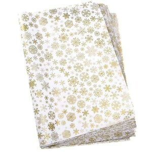 Whaline Snowflake Tissue Paper 20 x 28 Christmas Metallic Acid Free Wrapping Paper Bulk Big Size for Home, DIY and Craft, Gift Bags New Year Decorations, 60 Sheets (Gold)