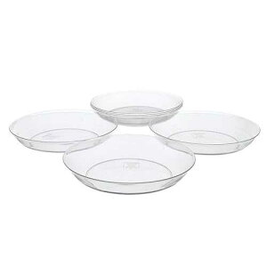 Royal Imports 10 Clear Plastic Saucer Plant Drip Tray, Deep Pie Plate, Floral Flower Dish, Wedding, Party, Home and Holiday Decor, 6 Pack