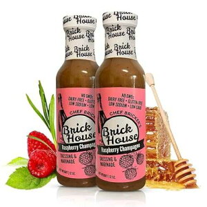 Brick House Raspberry Champagne Vinaigrette, 12 oz - Bold, Fruity Raspberry Vinaigrette Salad Dressing & Marinade - Low Sodium Salad Dressing, Low Carb, Gluten Free, Dairy Free, Non-GMO, Made in USA, 2 Pack