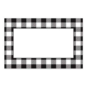 NW Black And White Buffalo Plaid Enclosure Cards/Gift Tags - 3-1/2 x 2 1/4in. - 50/Pack (1 Pack)
