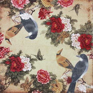 Sorrento Crafts Decorative Disposable Napkins Floral Pattern Birds Printing Decoupage Paper For Dinner Tableware 20 Count