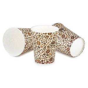 Lakesstory Hot Coffee Paper Cups [Pack of 50] 8oz - Disposable Take - Away Coffee Cups For Hot Drinks- Brown Paper Cups Single - Use Paper Glasses For Espresso, Tea - Cute To-Go Hot Beverage Drinking Cups