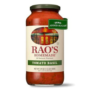 Rao's Homemade Tomato Sauce, Tomato Basil, 24 oz, Versatile Pasta Sauce, Carb Conscious,All Natural, Premium Quality, Made with Slow-Simmered Italian Tomatoes & Basil, 1.5 Pound (Pack of 1)