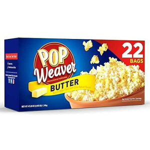 �|�b�v�E�B�[�o�[ �d�q�����W�p�|�b�v�R�[�� �o�^�[ 1��22�ܓ� Pop Weaver Microwave Popcorn, Butter, 22 Bags per Box