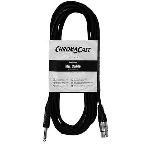ChromaCast Pro �V���[�Y 20 �t�B�[�g 1/4 �C���` �I�X - XLR ���X �}�C�N �P�[�u���A�u���b�N ChromaCast Pro Series 20 Foot 1/4 Male to XLR Female Microphone Cable, Black